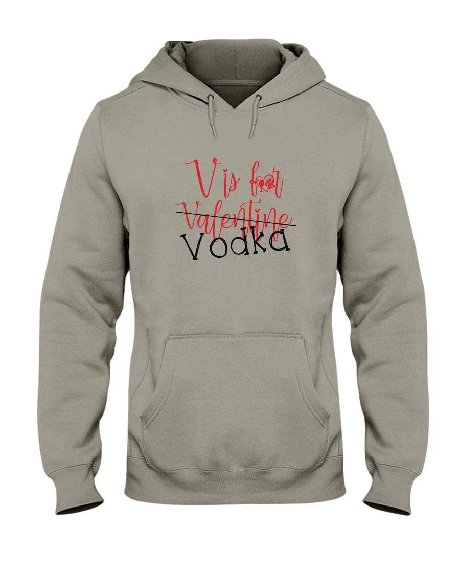 Sweatshirts Khaki / S Winey Bitches Co "V is for Vodka" 50/50 Unisex Hoodie WineyBitchesCo