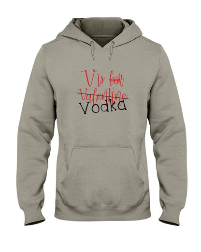 Sweatshirts Khaki / S Winey Bitches Co "V is for Vodka" 50/50 Unisex Hoodie WineyBitchesCo
