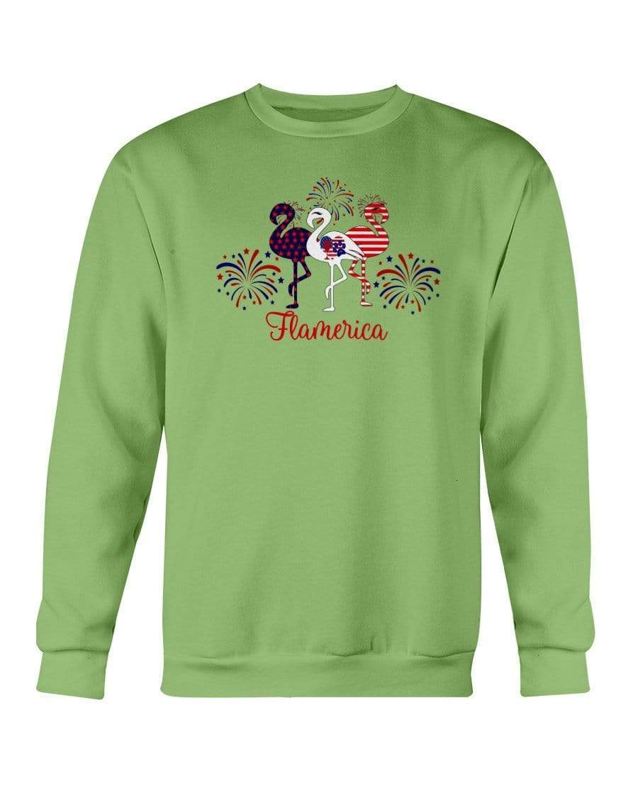 Sweatshirts Kiwi / S Winey Bitches Co "Flamerica" Patriotic Flamingo Sweatshirt - Crew WineyBitchesCo
