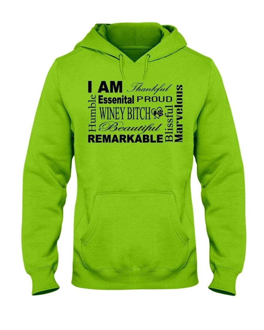 Sweatshirts Kiwi / S Winey Bitches Co "I Am Proud" Black Lettering- 50/50 Hoodie WineyBitchesCo