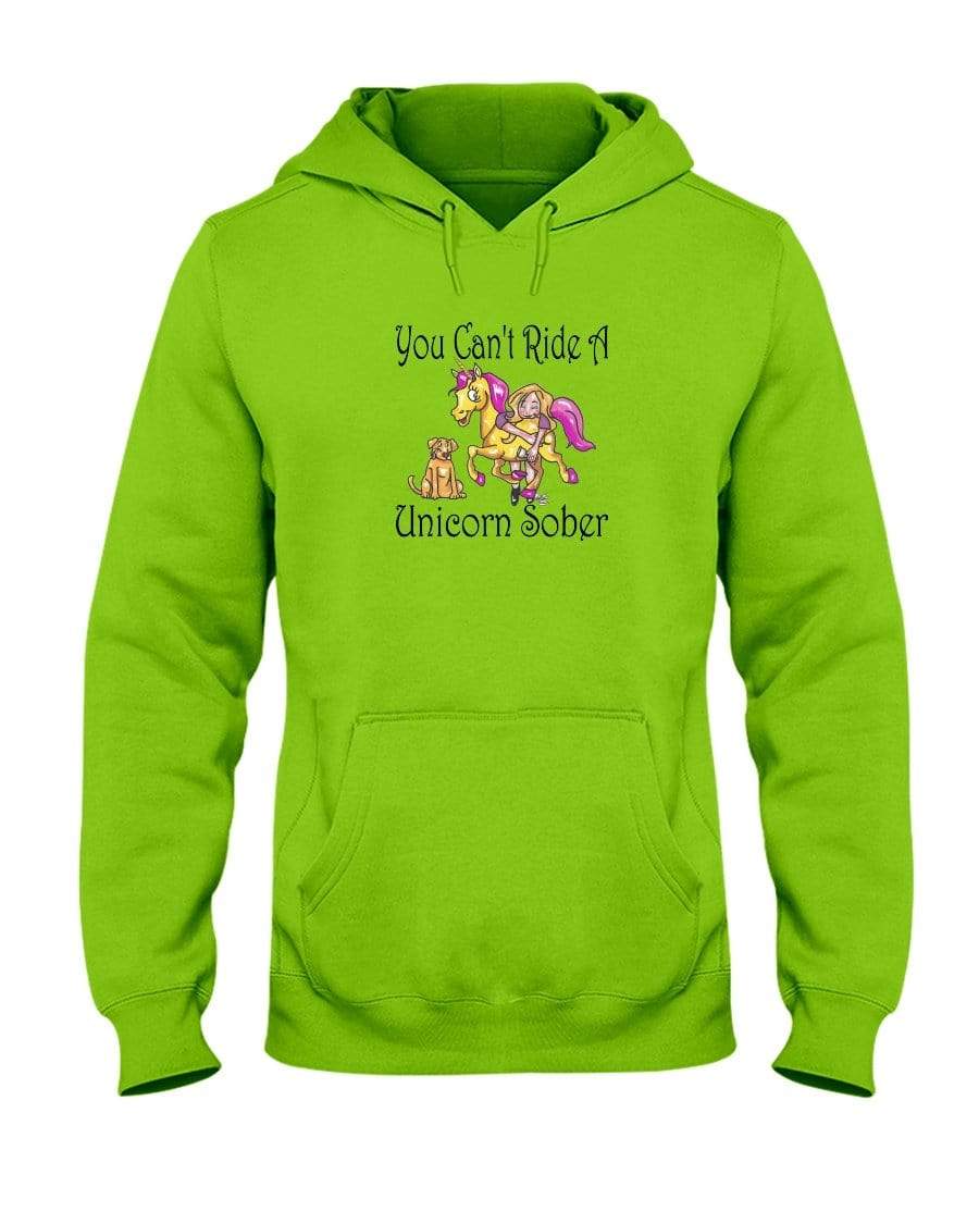 Sweatshirts Kiwi / S Winey Bitches Co "You Can't Ride A Unicorn Sober" 50/50 Hoodie WineyBitchesCo