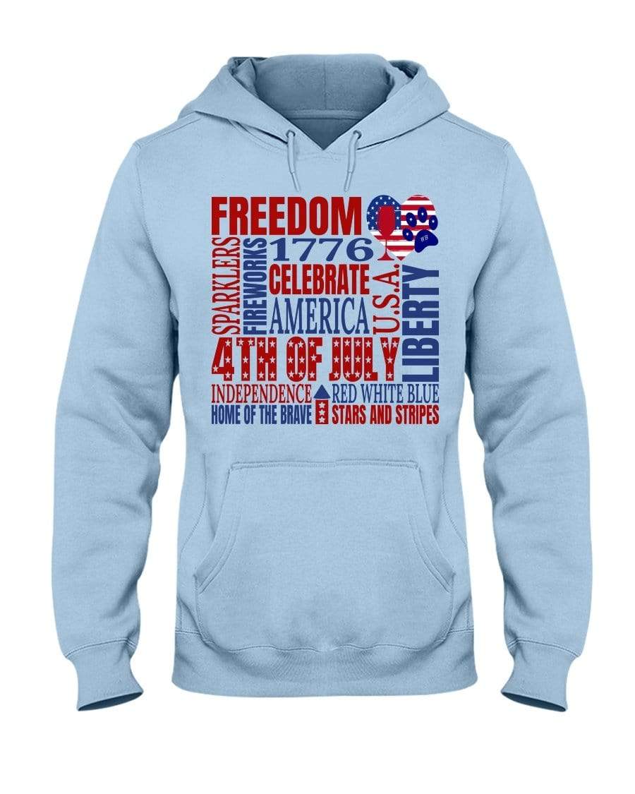 Sweatshirts Light Blue / S Winey Bitches Co "Celebrate America" 50/50 Hoodie WineyBitchesCo