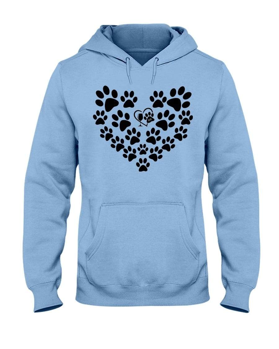 Sweatshirts Light Blue / S Winey Bitches Co Heart Paws (Black) 50/50 Hoodie WineyBitchesCo