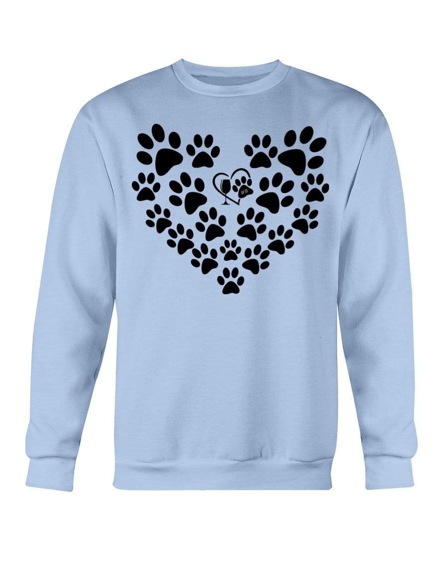 Sweatshirts Light Blue / S Winey Bitches Co Heart Paws (Black) Sweatshirt - Crew WineyBitchesCo