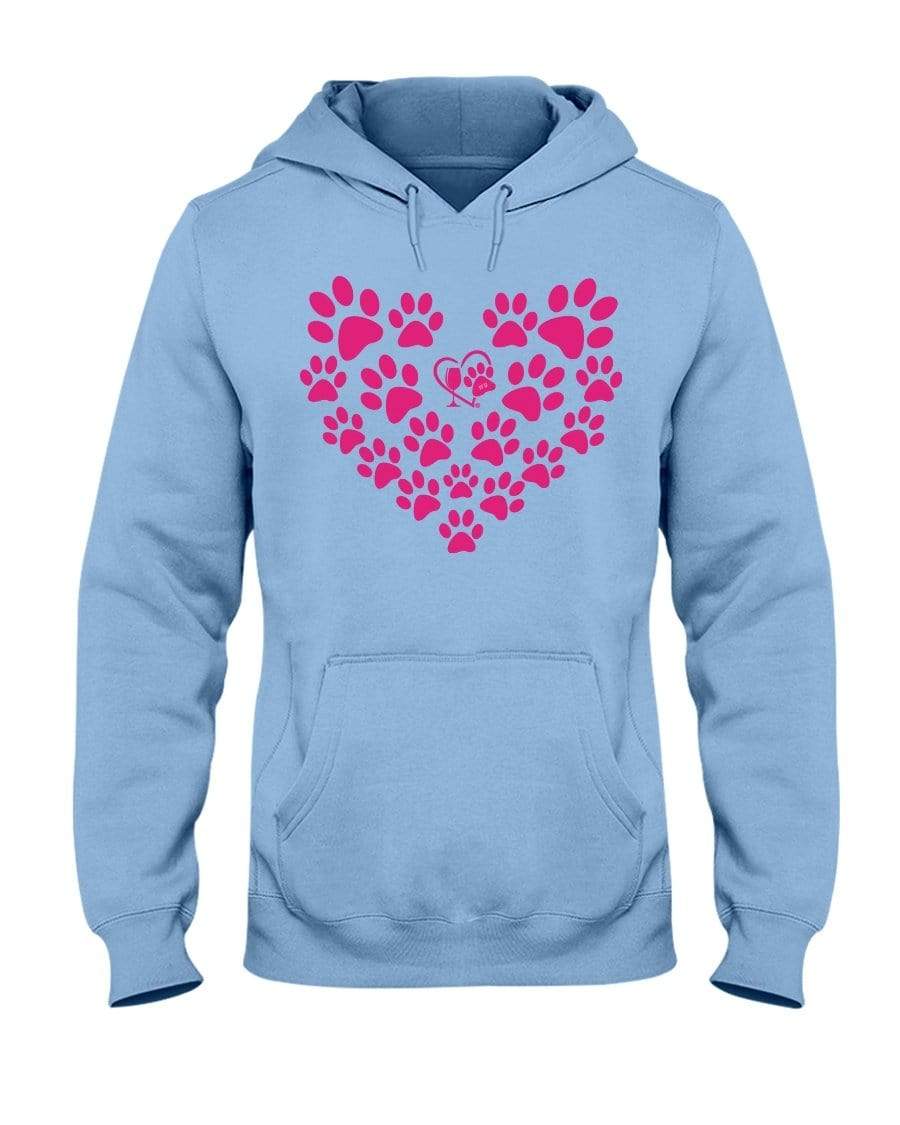 Sweatshirts Light Blue / S Winey Bitches Co Heart Paws (Pink) 50/50 Hoodie-Pink Lttrs WineyBitchesCo
