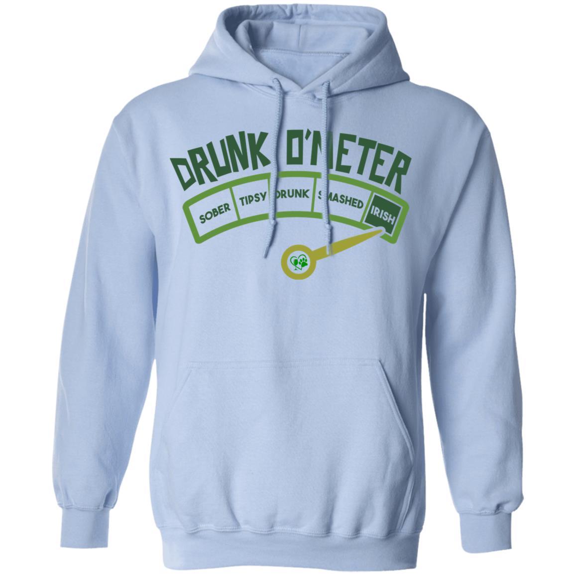 Sweatshirts Light Blue / S Winey Bitches Co  "Irish Drunk O'Meter" Pullover Hoodie 8 oz. WineyBitchesCo