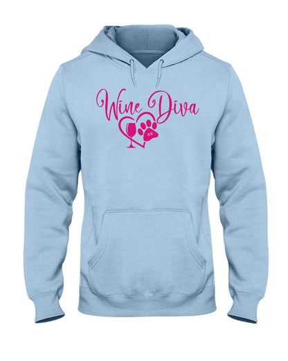 Sweatshirts Light Blue / S Winey Bitches Co "Wine Diva 2" 50/50 Hoodie WineyBitchesCo