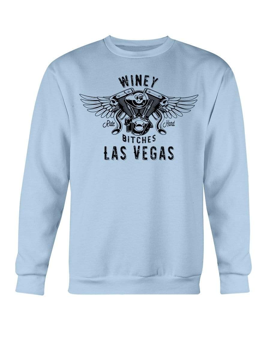 Sweatshirts Light Blue / S Winey Bitches "Ride Hard Las Vegas" Sweatshirt - Crew WineyBitchesCo