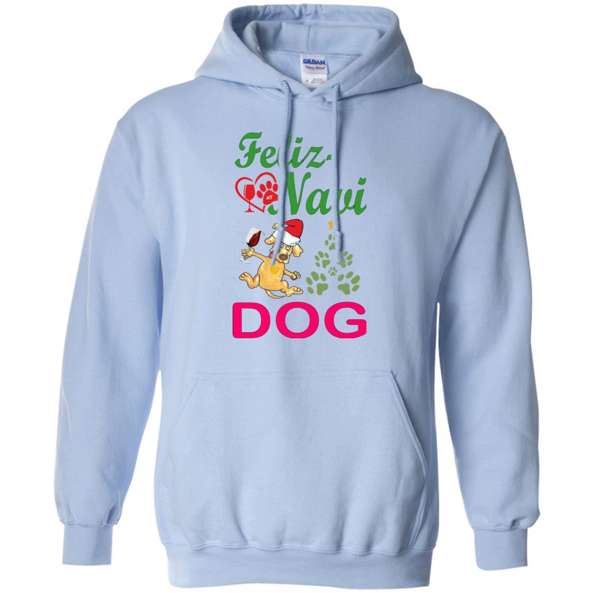 Sweatshirts Light Blue / S WineyBitches.Co "Feliz Navi Dog" Pullover Unisex Hoodie 8 oz. WineyBitchesCo