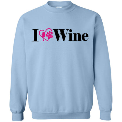 Sweatshirts Light Blue / S WineyBitches.Co "I Love Wine" Gildan Crewneck Pullover Sweatshirt  8 oz. WineyBitchesCo
