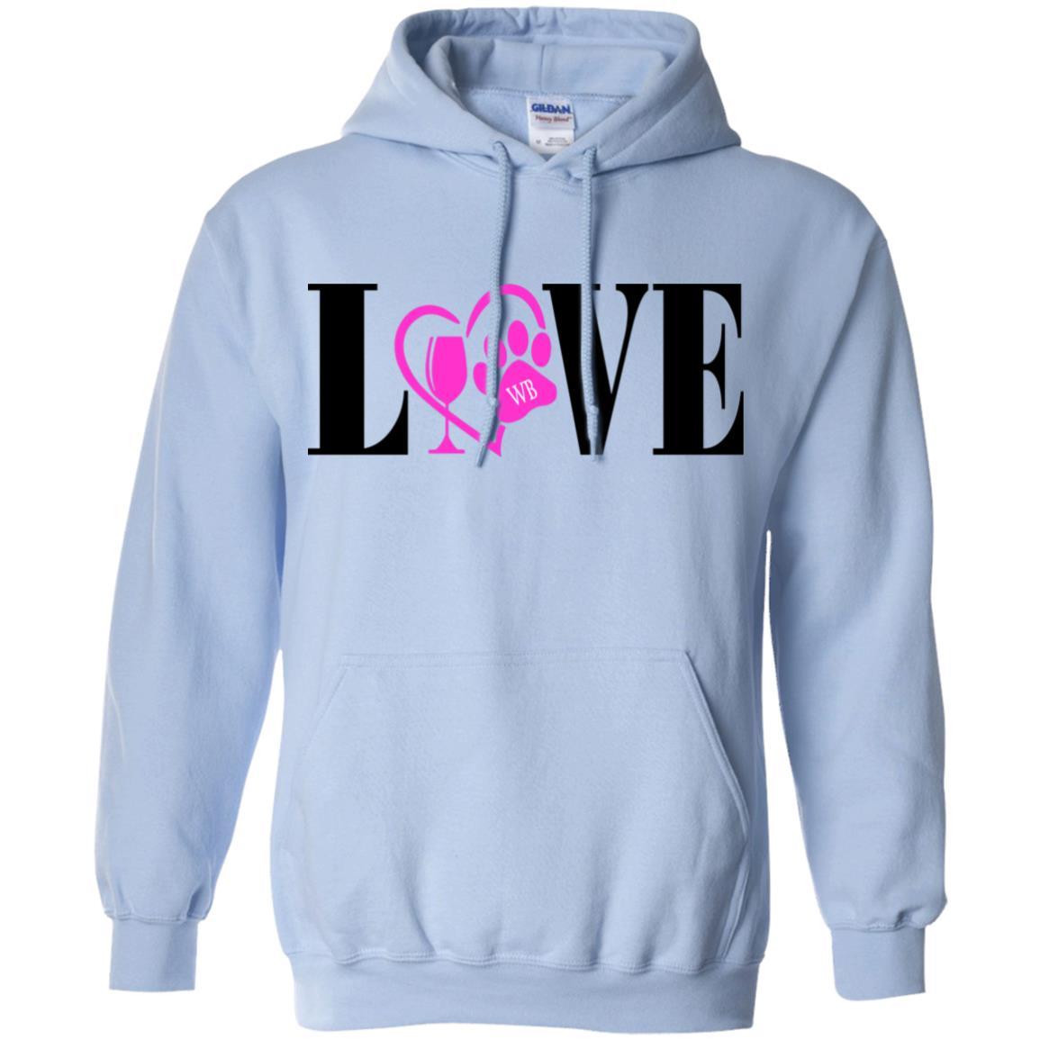 Sweatshirts Light Blue / S WineyBitches.co "Love Paw"Pullover Hoodie 8 oz. WineyBitchesCo