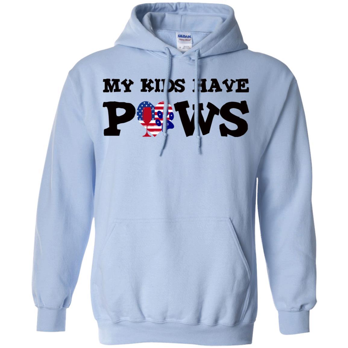 Sweatshirts Light Blue / S WineyBitches.Co My Kids Have Paws Pullover Hoodie 8 oz. WineyBitchesCo