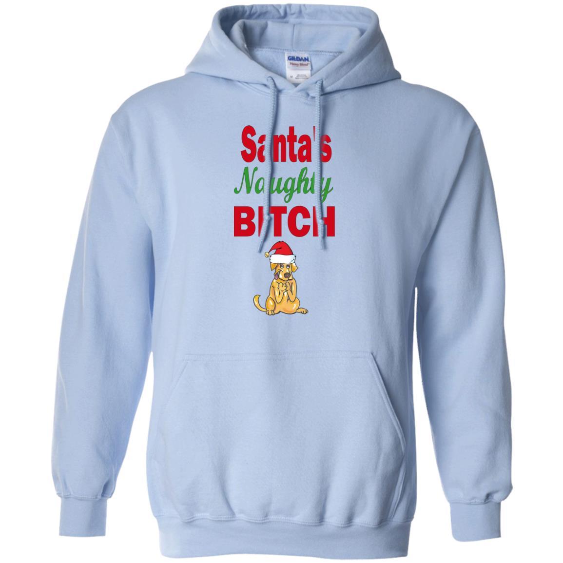 Sweatshirts Light Blue / S WineyBitches.co Santa's Naughty Bitch-Jazzy Pullover Hoodie WineyBitchesCo