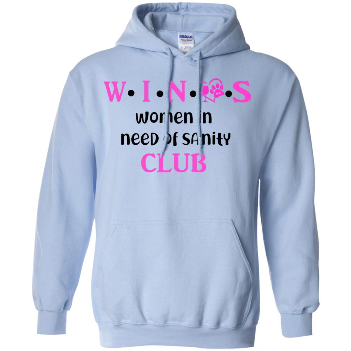 Sweatshirts Light Blue / S WineyBitches.Co WINOS Club Pullover Hoodie 8 oz. (Pink Lettering) WineyBitchesCo