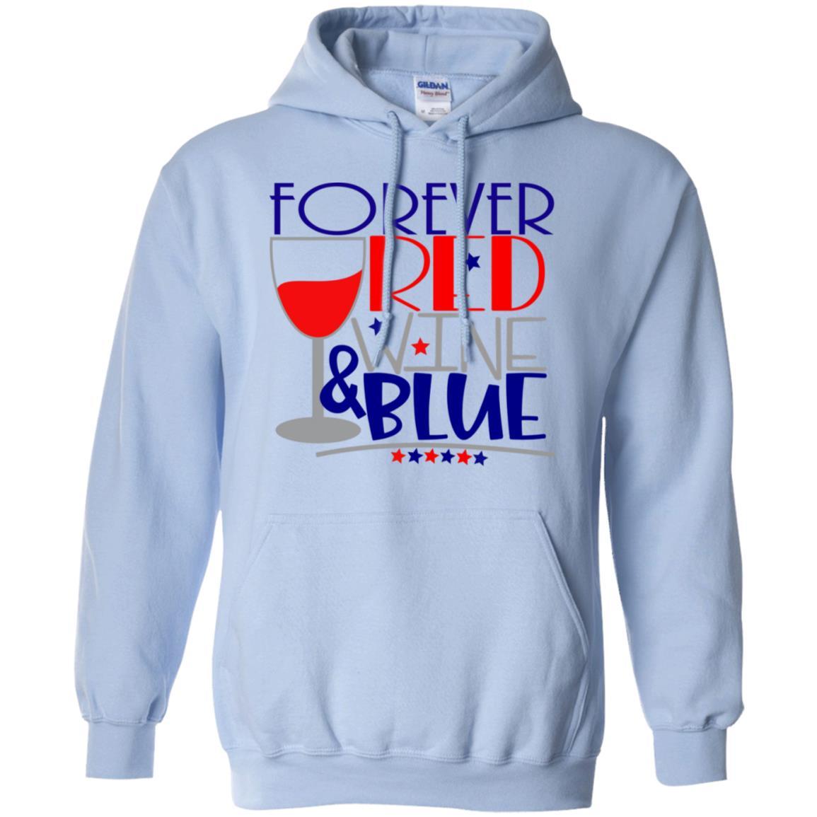 Sweatshirts Light Blue / S WineyBitches.CoForever Red Wine & Blue Pullover Hoodie 8 oz. WineyBitchesCo