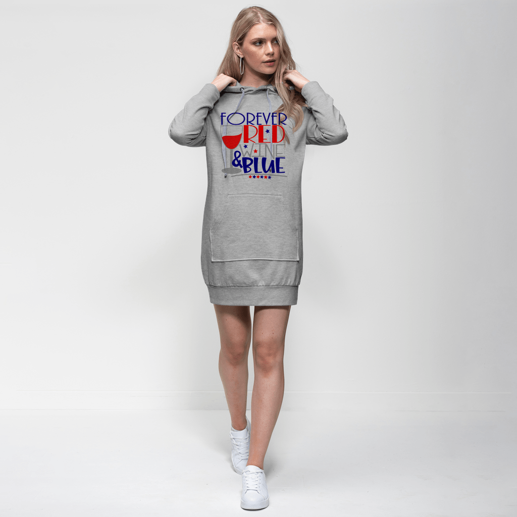 Sweatshirts Light Grey / XS WineyBitches.Co Forever Red Wine Blue Premium Adult Hoodie Dress WineyBitchesCo