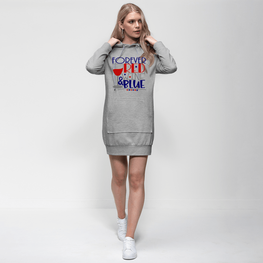 Sweatshirts Light Grey / XS WineyBitches.Co Forever Red Wine Blue Premium Adult Hoodie Dress WineyBitchesCo