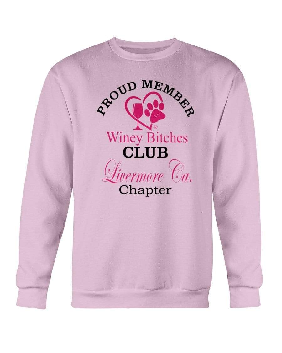 Sweatshirts Light Pink / S Winey Bitches Club-Proud Member-Livermore Ca Chapter Sweatshirt - Crew WineyBitchesCo