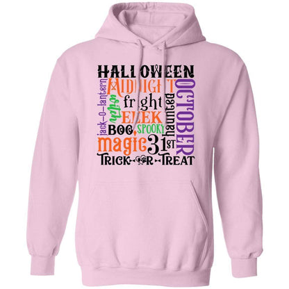 Sweatshirts Light Pink / S Winey Bitches Co "Halloween Word Jumble" Pullover Hoodie 8 oz. WineyBitchesCo