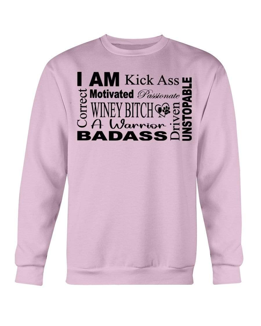 Sweatshirts Light Pink / S Winey Bitches Co "I Am Motivated" Black Lettering- Sweatshirt - Crew WineyBitchesCo