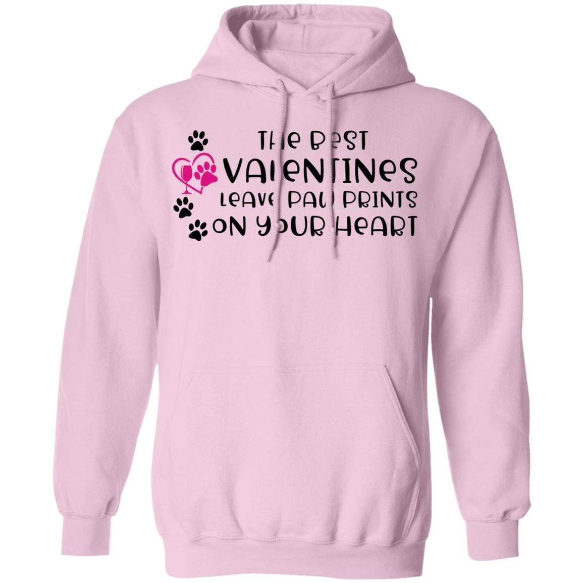 Sweatshirts Light Pink / S Winey Bitches Co "The Best Valentines Leave Paw Prints On Your Heart" Pullover Hoodie 8 oz. WineyBitchesCo