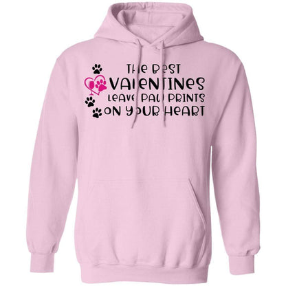 Sweatshirts Light Pink / S Winey Bitches Co "The Best Valentines Leave Paw Prints On Your Heart" Pullover Hoodie 8 oz. WineyBitchesCo