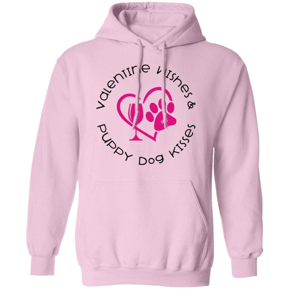 Sweatshirts Light Pink / S Winey Bitches Co Valentine Wishes and Puppy Dog Kisses" (Heart) Pullover Hoodie 8 oz. WineyBitchesCo