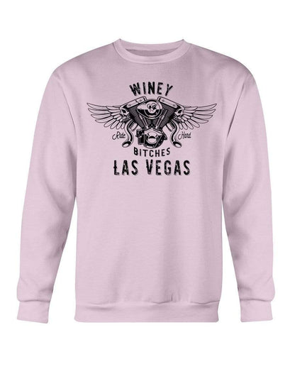 Sweatshirts Light Pink / S Winey Bitches "Ride Hard Las Vegas" Sweatshirt - Crew WineyBitchesCo