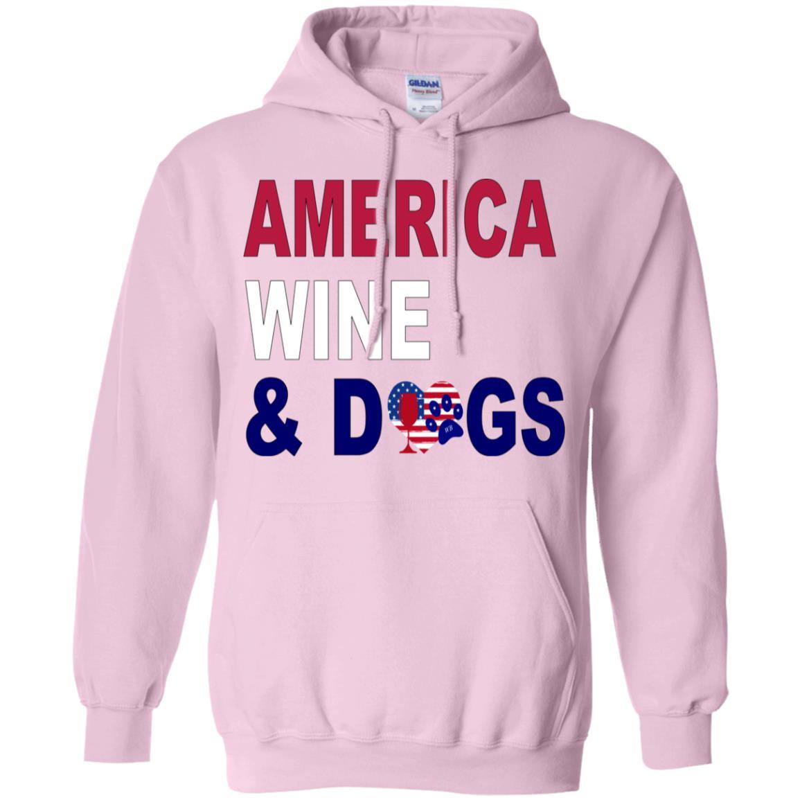 Sweatshirts Light Pink / S WineyBitches.Co America Wine & Dogs Pullover Hoodie 8 oz. WineyBitchesCo