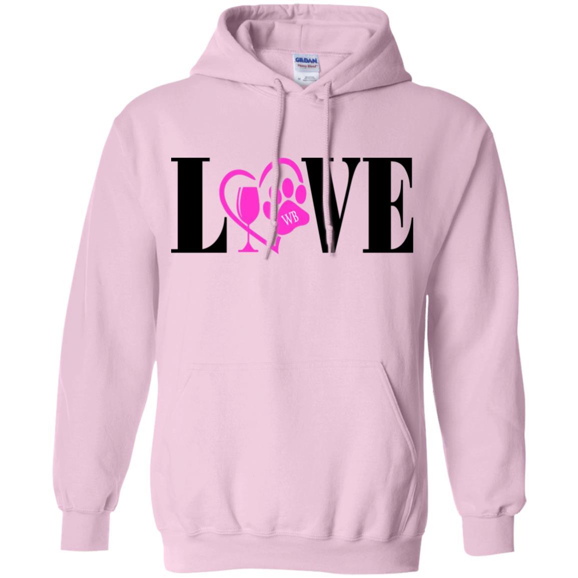 Sweatshirts Light Pink / S WineyBitches.co "Love Paw"Pullover Hoodie 8 oz. WineyBitchesCo