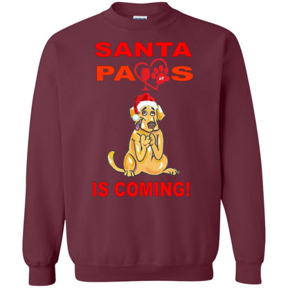 Sweatshirts Maroon / S WineyBitches.co "Santa Paws Is Coming" Crewneck Pullover Sweatshirt  8 oz. WineyBitchesCo