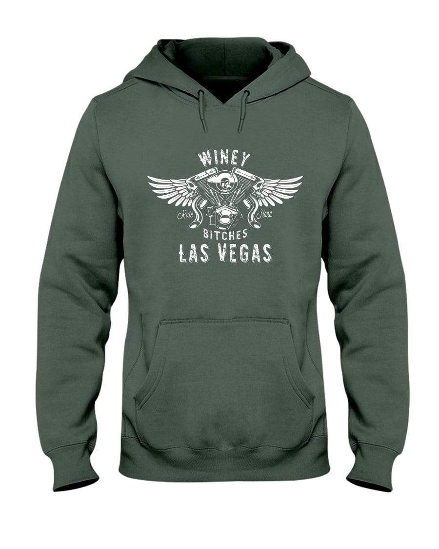 Sweatshirts Military Green / S Winey Bitches "Ride Hard Las Vegas" 50/50 Hoodie WineyBitchesCo