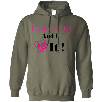 Sweatshirts Military Green / S WineyBitches.co "I Kissed A Dog And I Loved It:"  Pullover Unisex Hoodie 8 oz. WineyBitchesCo