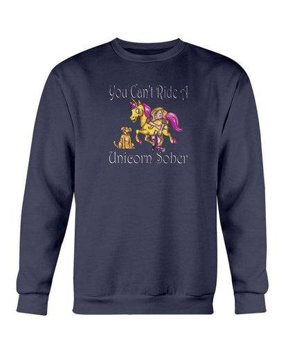 Sweatshirts Navy / S Winey Bitches Co "You Can't Ride A Unicorn Sober" Sweatshirt - Crew WineyBitchesCo