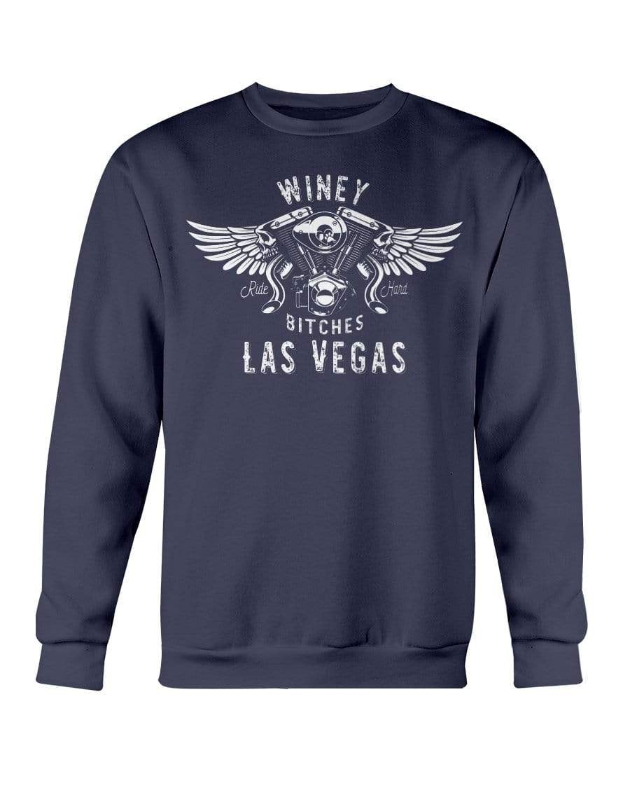 Sweatshirts Navy / S Winey Bitches "Ride Hard Las Vegas" Sweatshirt - Crew-Wht Lettering WineyBitchesCo