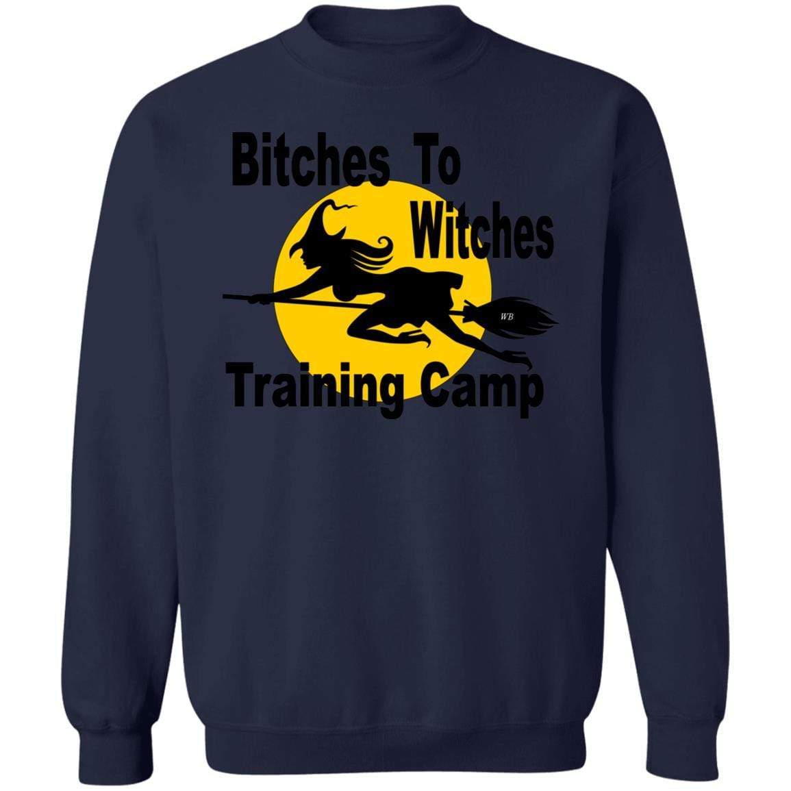 Sweatshirts Navy / S WineyBitches.Co "Bitches To Witches Training Camp" Crewneck Pullover Sweatshirt  8 oz. WineyBitchesCo