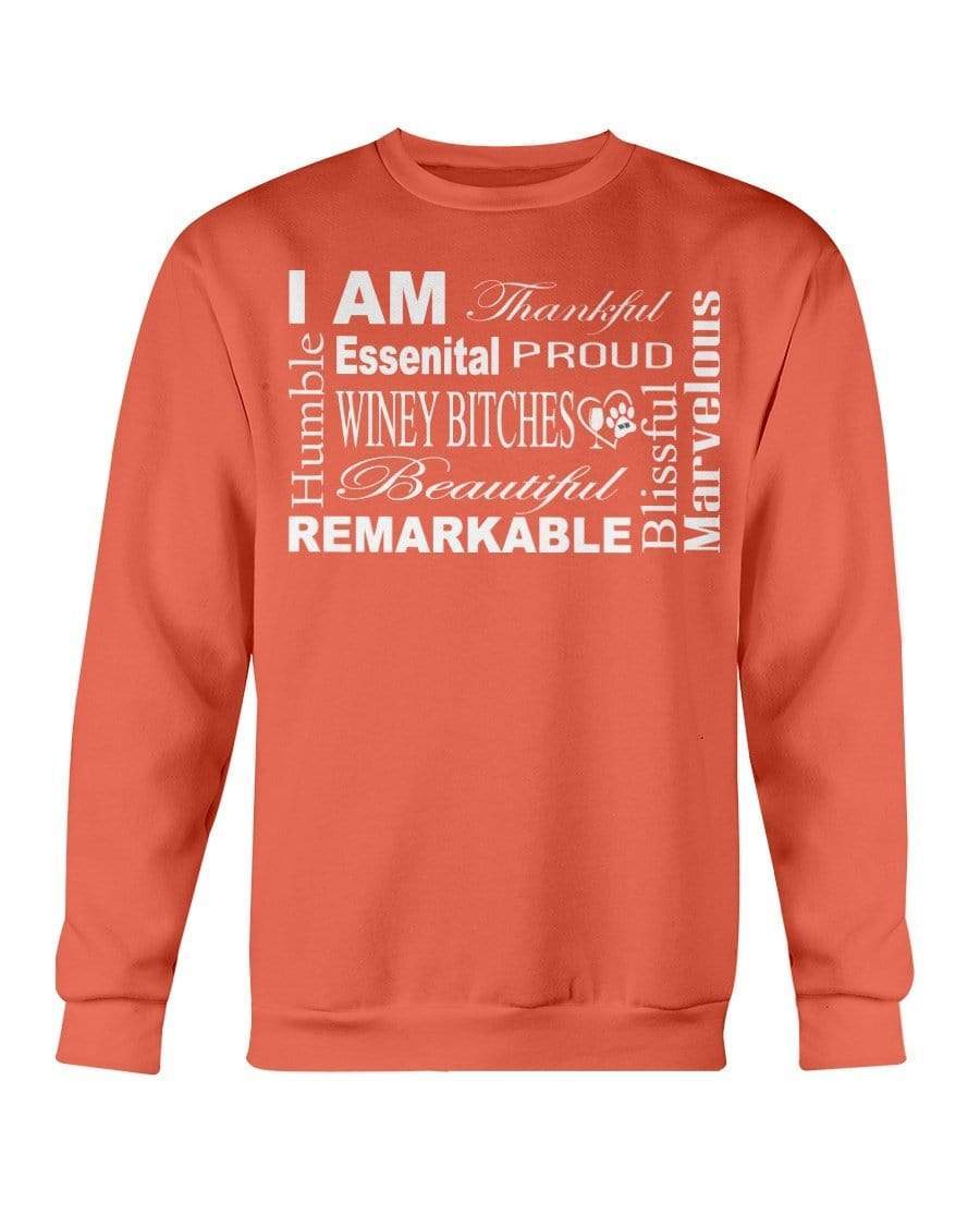 Sweatshirts Orange / S Winey Bitches Co "I Am Proud" White Lettering-Sweatshirt - Crew WineyBitchesCo