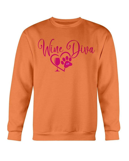 Sweatshirts Orange / S Winey Bitches Co "Wine Diva 2" Sweatshirt - Crew WineyBitchesCo