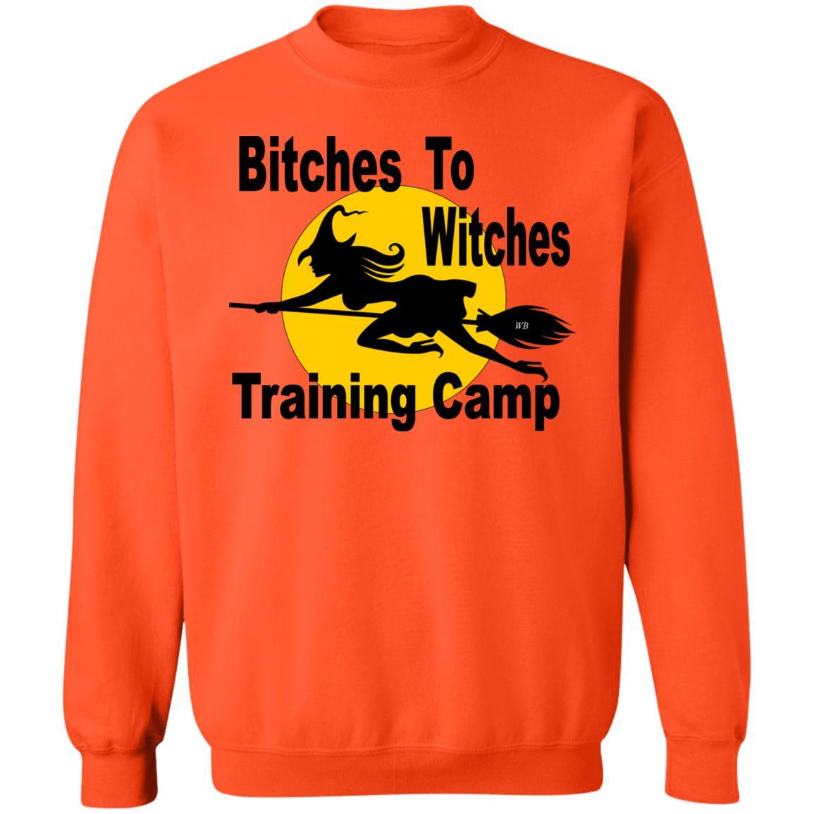 Sweatshirts Orange / S WineyBitches.Co "Bitches To Witches Training Camp" Crewneck Pullover Sweatshirt  8 oz. WineyBitchesCo