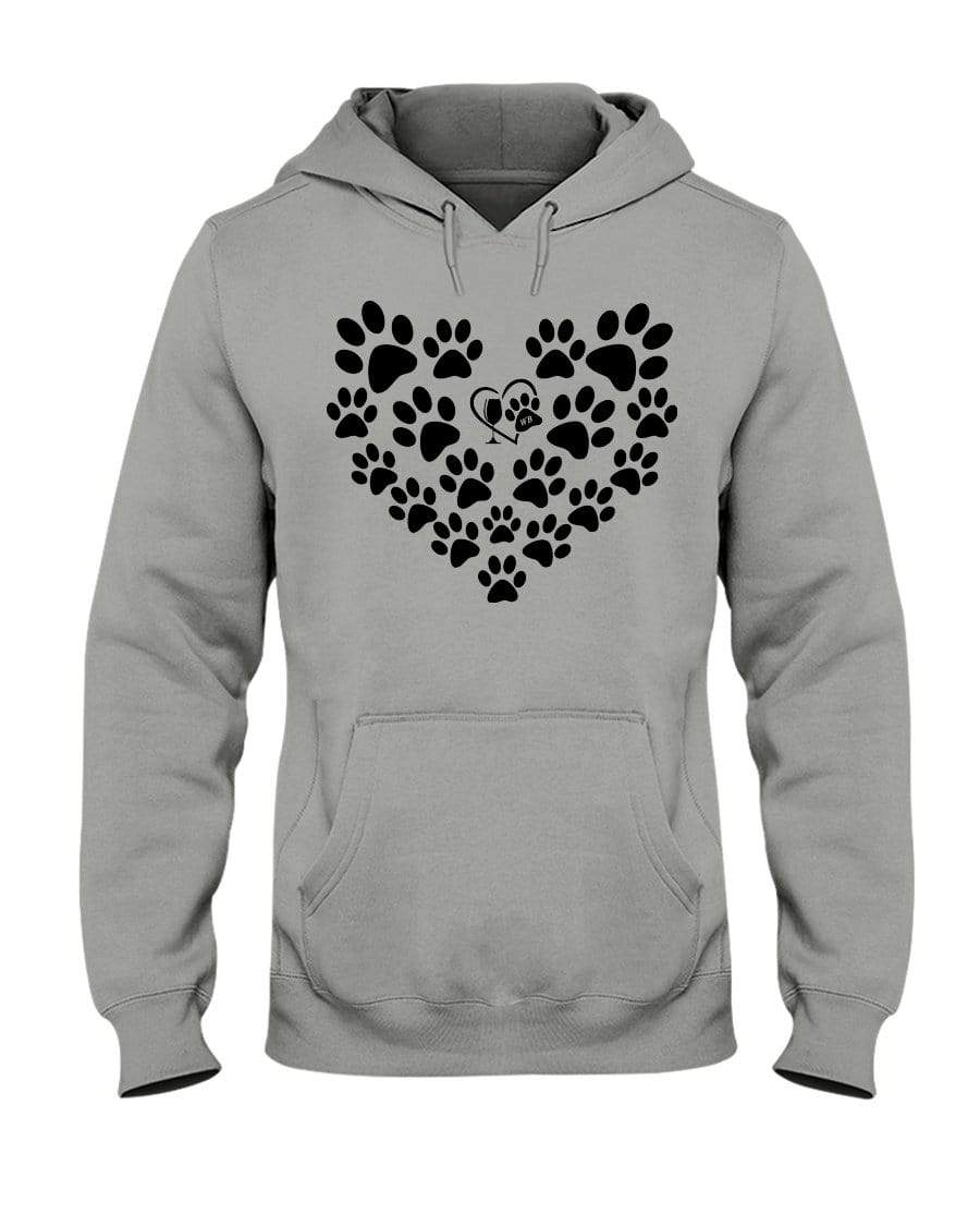 Sweatshirts Oxford / S Winey Bitches Co Heart Paws (Black) 50/50 Hoodie WineyBitchesCo