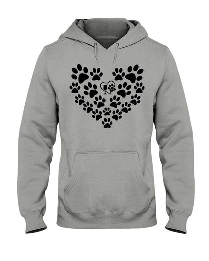Sweatshirts Oxford / S Winey Bitches Co Heart Paws (Black) 50/50 Hoodie WineyBitchesCo