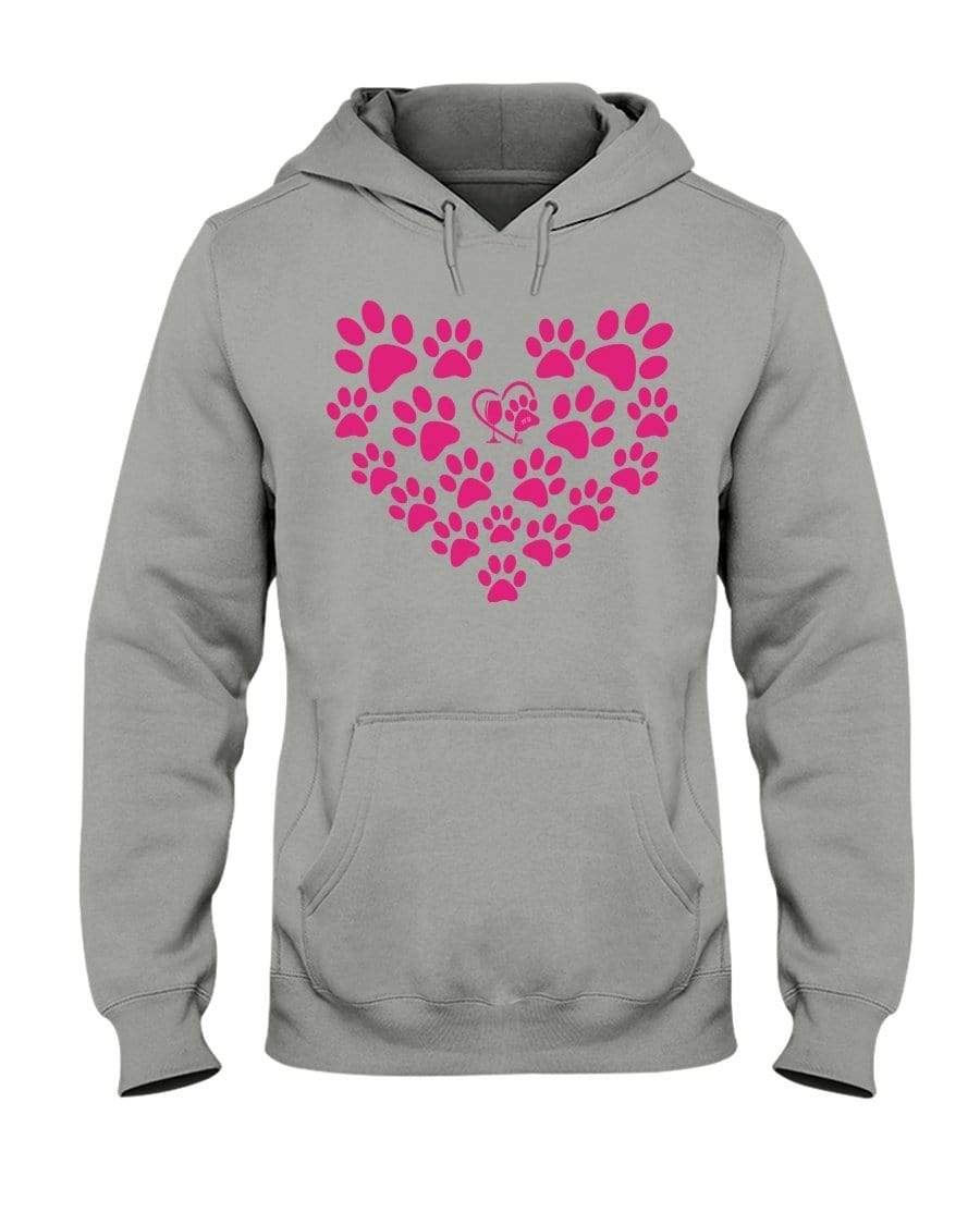Sweatshirts Oxford / S Winey Bitches Co Heart Paws (Pink) 50/50 Hoodie-Pink Lttrs WineyBitchesCo