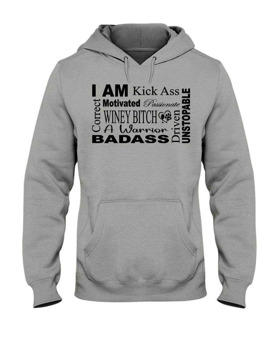 Sweatshirts Oxford / S Winey Bitches Co "I Am Motivated" Black Lettering-50/50 Hoodie WineyBitchesCo