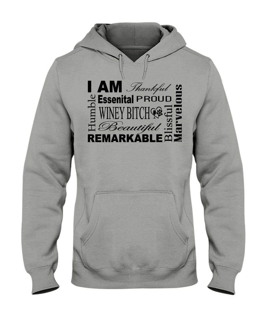 Sweatshirts Oxford / S Winey Bitches Co "I Am Proud" Black Lettering- 50/50 Hoodie WineyBitchesCo