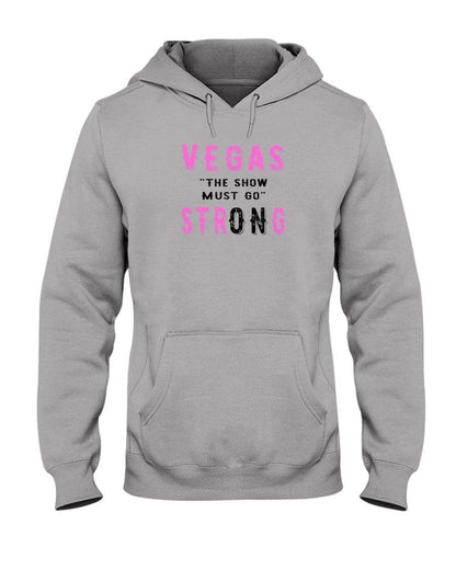 Sweatshirts Oxford / S Winey Bitches Co "Vegas the show must go strONg" 50/50 Hoodie-Pink Lttrs WineyBitchesCo
