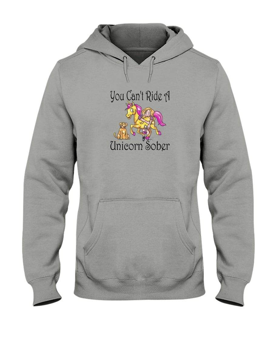 Sweatshirts Oxford / S Winey Bitches Co "You Can't Ride A Unicorn Sober" 50/50 Hoodie WineyBitchesCo