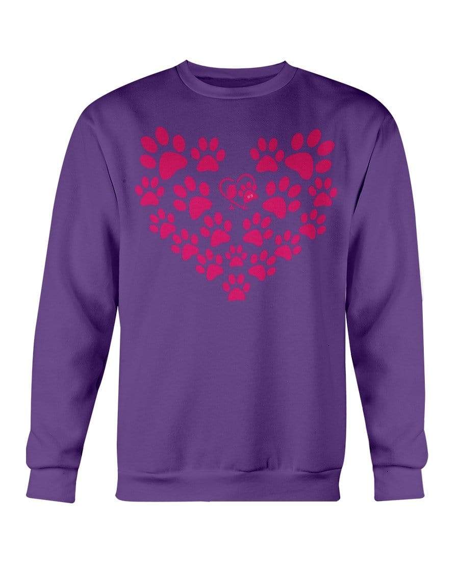 Sweatshirts Purple / S Winey Bitches Co Heart Paws (Pink) Sweatshirt - Crew WineyBitchesCo