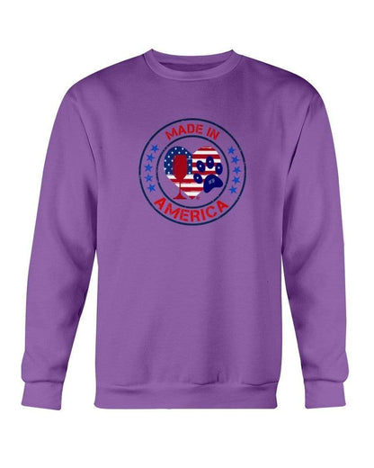 Sweatshirts Purple / S Winey Bitches Co "Made In America" Sweatshirt - Crew WineyBitchesCo