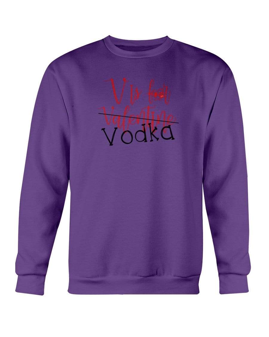 Sweatshirts Purple / S Winey Bitches Co "V is for Vodka" Crewneck Sweatshirt WineyBitchesCo
