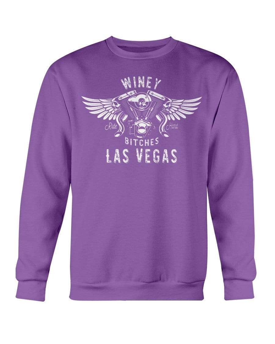 Sweatshirts Purple / S Winey Bitches "Ride Hard Las Vegas" Sweatshirt - Crew-Wht Lettering WineyBitchesCo